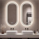 Oglinda 50*100cm LED cu Dezaburire ,Touch ,Trei Tipuri Lumina , Rama Neagra (copie)