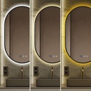 Oglinda 50*80cm LED cu Dezaburire ,Touch ,Trei Tipuri Lumina ,Rama Neagra