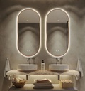Oglinda 50*100cm LED cu Dezaburire ,Touch ,Trei Tipuri Lumina , Rama Auriu/Bronz