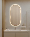 Oglinda 50*100cm LED cu Dezaburire ,Touch ,Trei Tipuri Lumina , Rama Auriu/Bronz