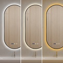 Oglinda 50*100cm LED cu Dezaburire ,Touch ,Trei Tipuri Lumina , Rama Neagra