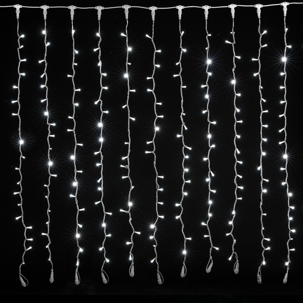 Instalatie de exterior tip perdea ploaie, Bright Holiday, cu 264 leduri, 3mx3m, alb rece