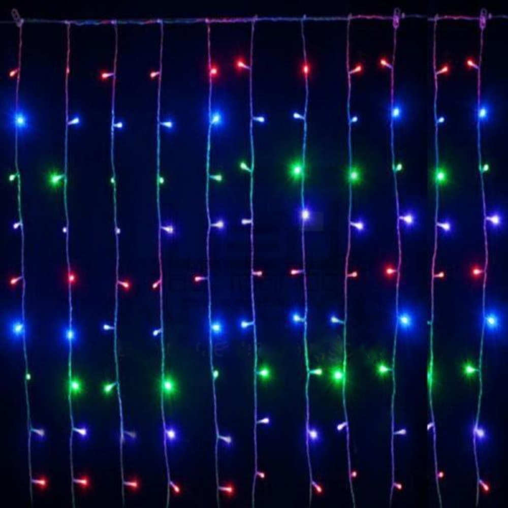 Instalatie de exterior tip perdea, Shiny Winter, cu 120 leduri, V8, 5mx1m(fir alb), interconectabil, IP65, multicolor