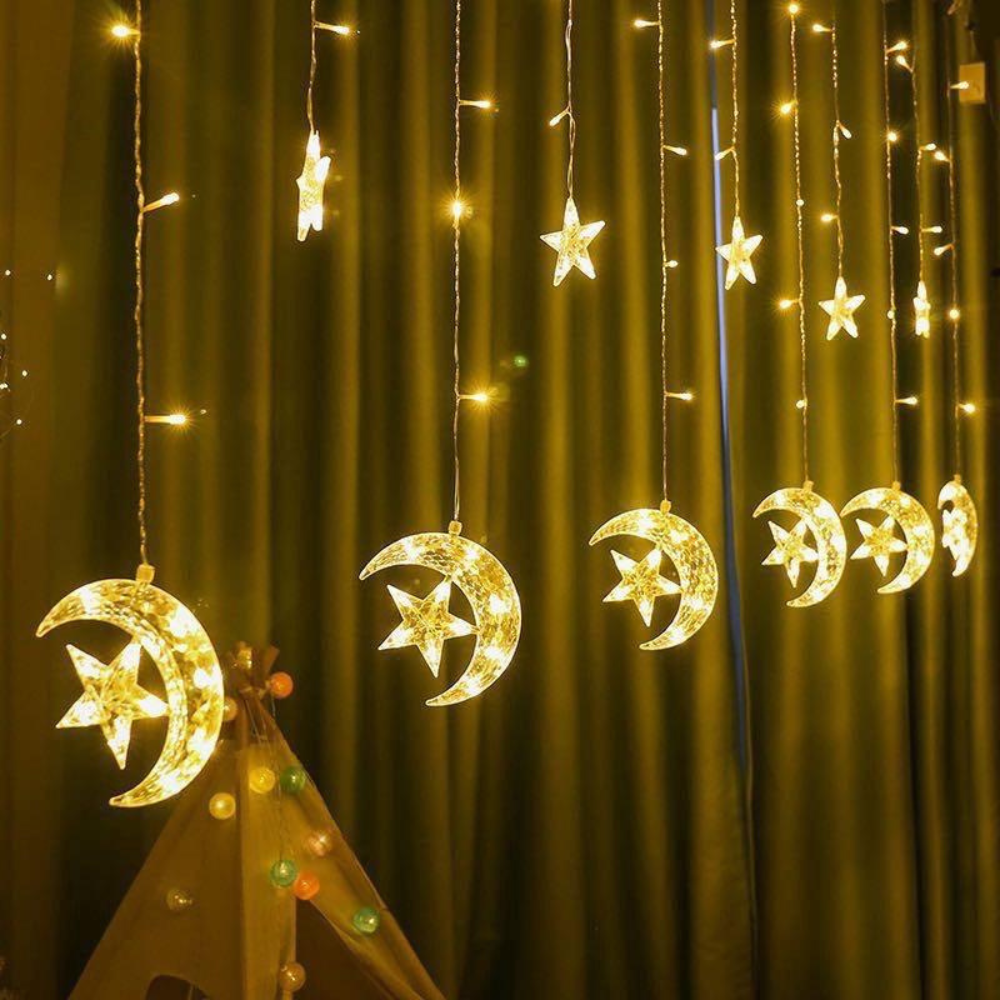 Instalatie tip perdea, Dazzle MoonStars, 3x1m, interconectabila, alb cald