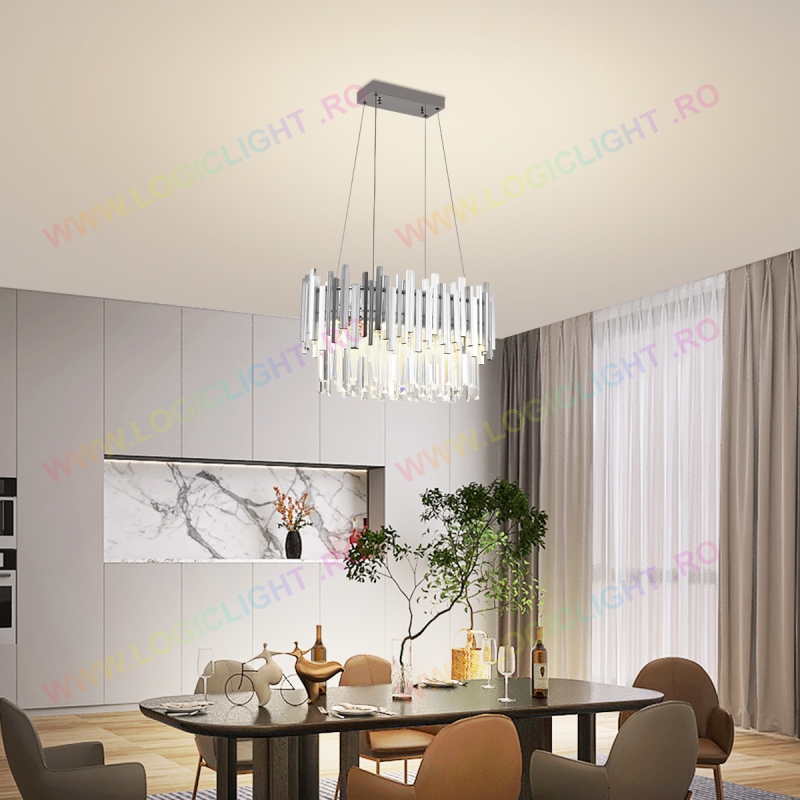 Candelabru Arhitect Grey Oval, 52W Led, Intensitate Reglabila