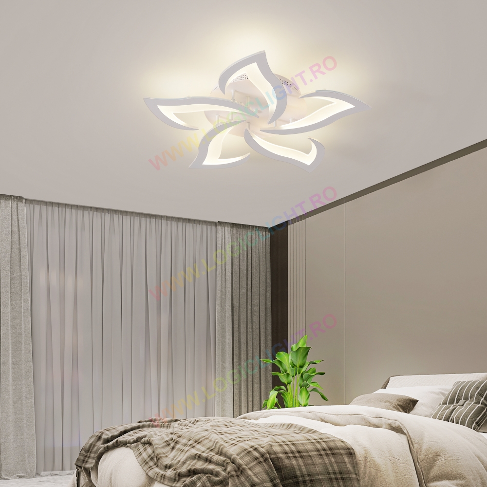 Lustra Led Vibe 90W, 5 Brate Si Telecomanda, Intensitate Reglabila