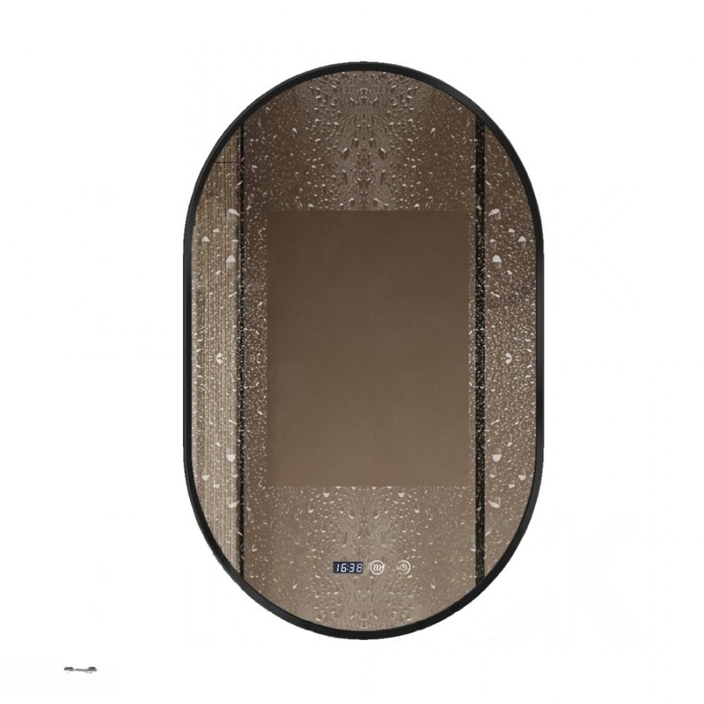 Oglinda 50*80cm LED cu Dezaburire ,Touch ,Trei Tipuri Lumina ,Rama Neagra