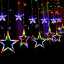 Instalatie  tip perdea cu stele, Dazzle Stars, 3x1m, interconectabila, multicolor