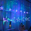 Instalatie  tip perdea, Dazzle Stars&Moon, 3x1m, interconectabila, multicolor