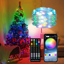 Instalatie de Craciun,  Colorful Holiday,  cu 100 leduri, 10 m, RGB, USB, cu telecomanda si jocuri de lumini