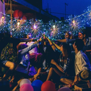 Instalatie de Craciun, Glowing Fireworks, cu 495 leduri, 5 m, cu 5 artificii, interconectabil, multicolor