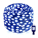 Instalatie de exterior liniara, Winter Glowing, cu 400 leduri, 50m, IP44, rezistenta la apa, cu 8 jocuri de lumini, albastru