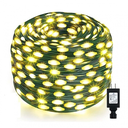 Instalatie de exterior liniara, Winter Glowing, cu 800 leduri, 100m, IP44, rezistenta la apa, cu 8 jocuri de lumini, alb, lumina calda