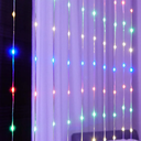 Instalatie de exterior tip perdea, Winter Dazzle, cu 384 leduri, 3mx3m, IP44, rezistenta la apa, multicolor