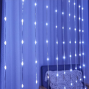 Instalatie de exterior tip perdea, Winter Dazzle, cu 384 leduri, 8mx1m, IP44, rezistenta la apa, alb, lumina rece