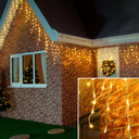 Instalatie de exterior tip turturi, Festive Glow cu 120 leduri, V8, 5.5m(fir alb) interconectabil, IP65, alb cald
