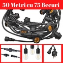 Soho Ghirlanda Luminoasa, 50 Metri cu 75 Becuri Led Filament 4W, IP44