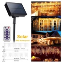 Instalatie Solara 300 Led franjuri, Siruri Turturi Inegali, 12ml Alb Calda