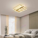 Lustra Led 214W, Square Impression Aurie, Cu 3 Brate Si Telecomanda, Intensitate Reglabila