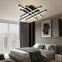 Lustra Led Neagra, Cu 6 Brate Si Telecomanda, Intensitate Reglabila 3000K/4000K/6500K, 160W