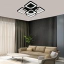 Lustra Led Slim Square, 120W 8400Lm, 4+1 Brate Si Telecomanda, Intensitate Reglabila, Neagra