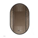 Oglinda 50*80cm LED cu Dezaburire ,Touch ,Trei Tipuri Lumina ,Rama Neagra